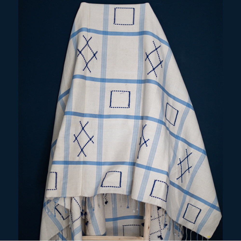 Cross Patch Tablecloth - Blues - Image 2