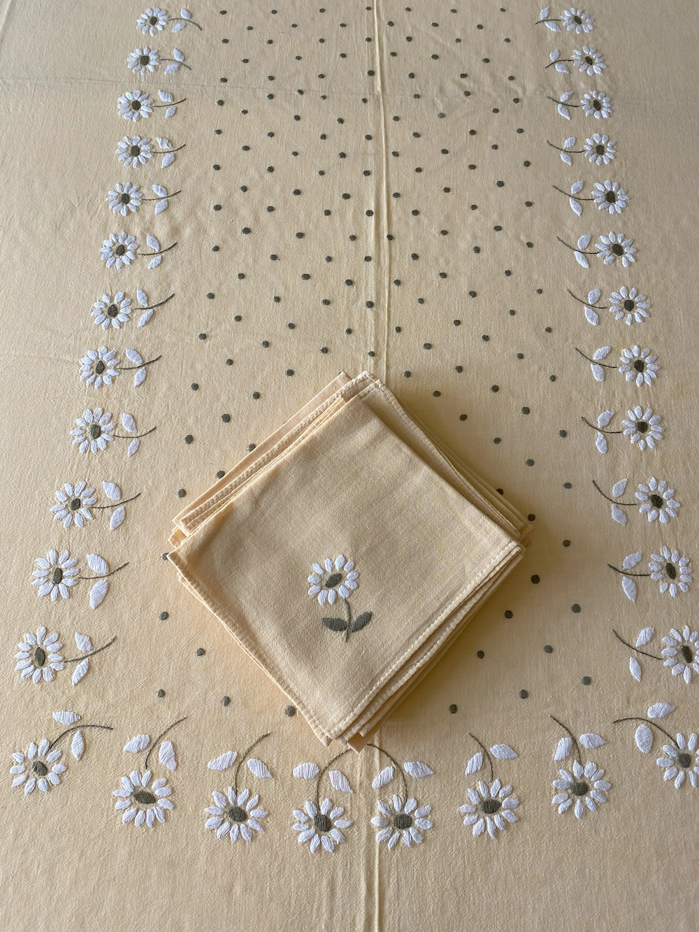 Vintage Italian Floral Tablecloth Set - SOLD - Image 3