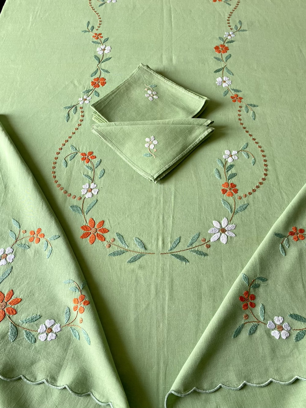Vintage Hand Embroidered Linens Set - Image 2