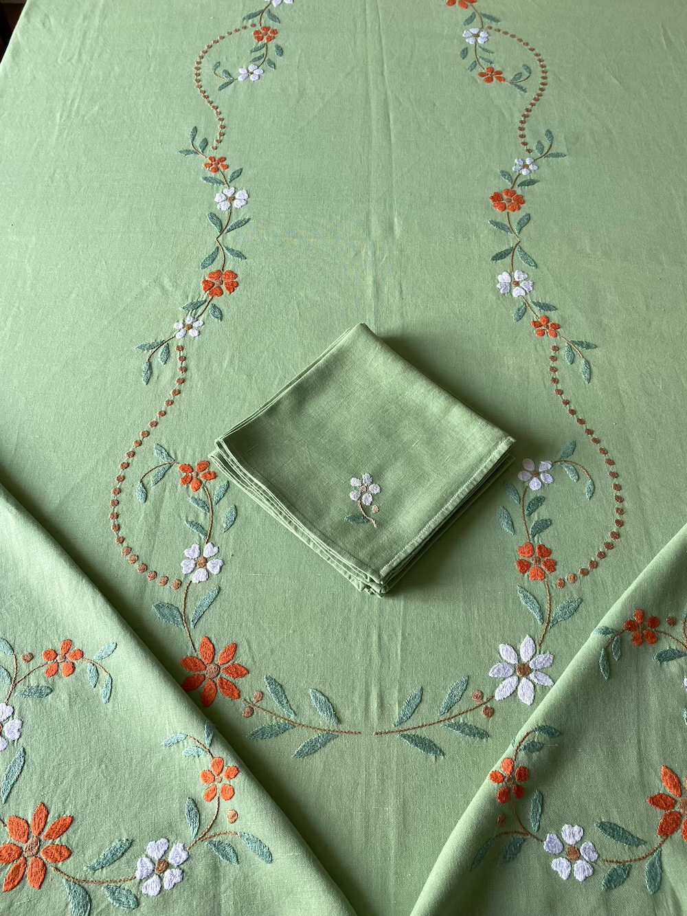 Vintage Hand Embroidered Linens Set - Image 4