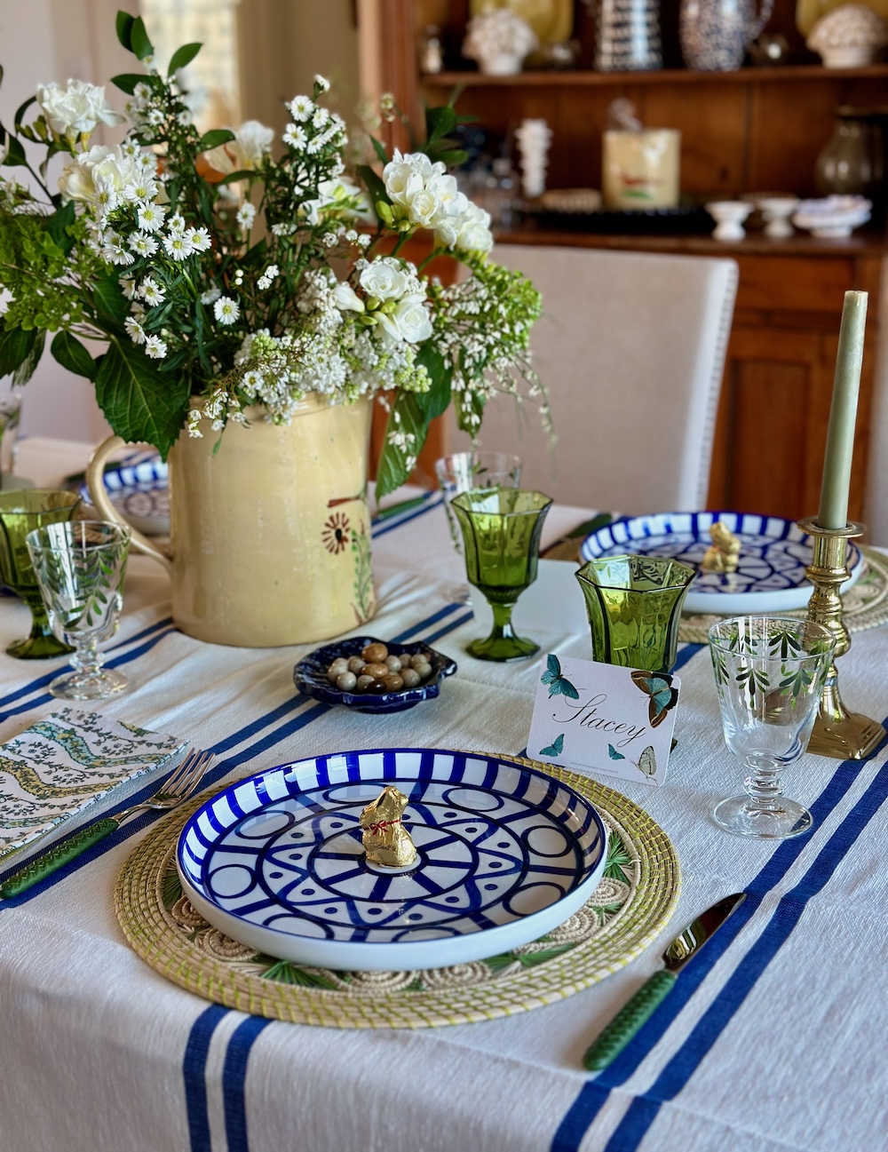 Lunch in Tangier Striped Tablecloth - Image 3