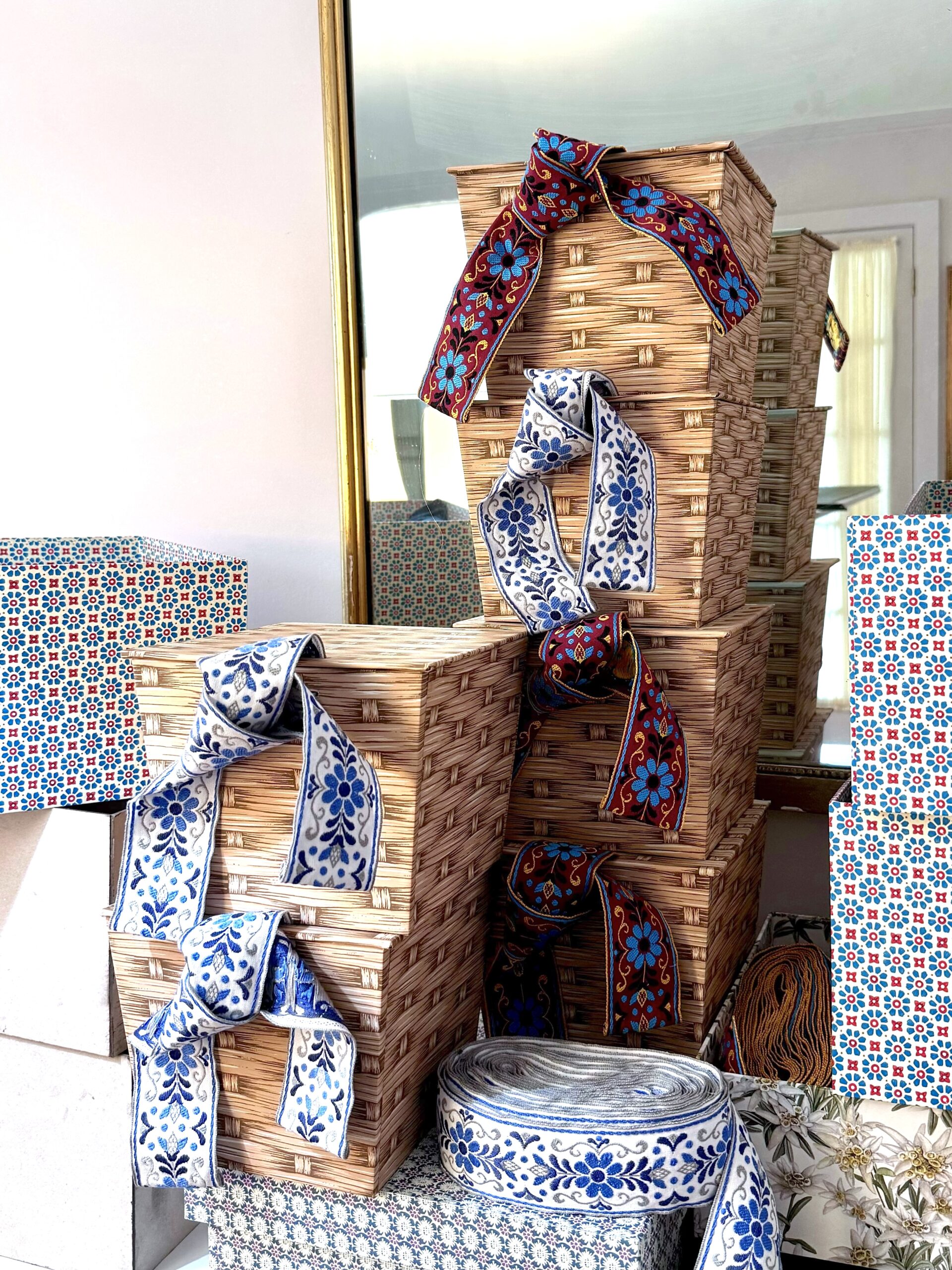 Trompe l'oeil wicker hamper via Quintessence