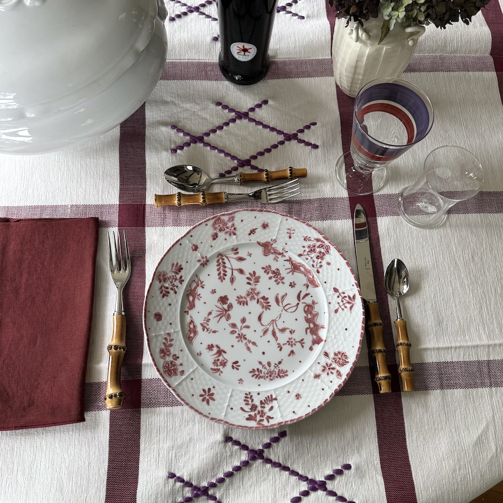 Cross Patch Tablecloth - Claret and Amethyst - Image 3