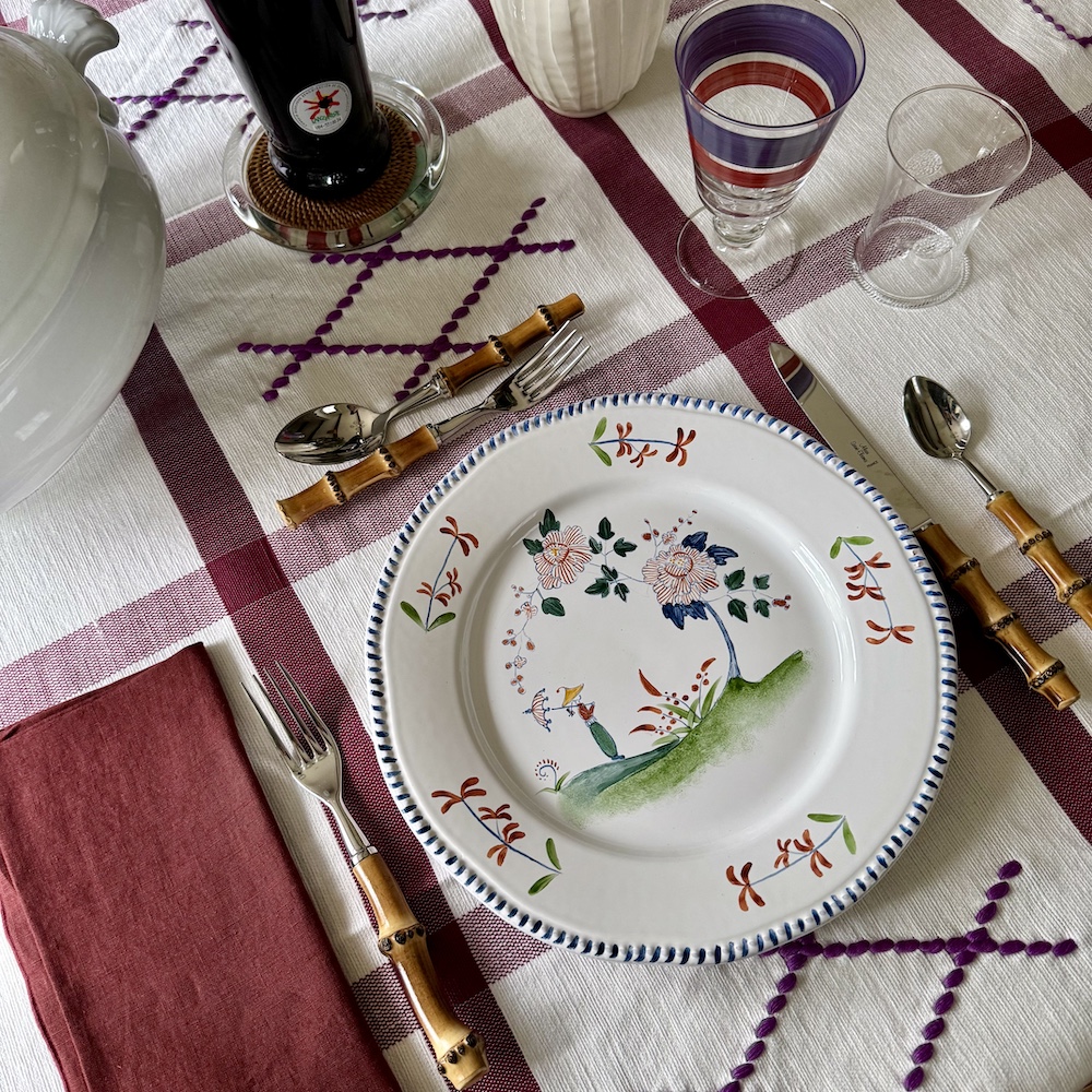 Cross Patch Tablecloth - Claret and Amethyst - Image 4