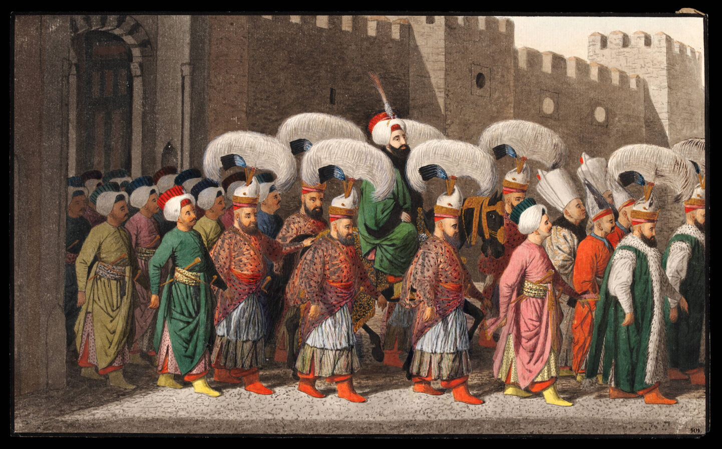 The Sultan Riding Out in Procession to Friday Prayers, anonymous Greek artist, Istanbul, about 1809, Victoria and Albert Museum, London via Quintessence