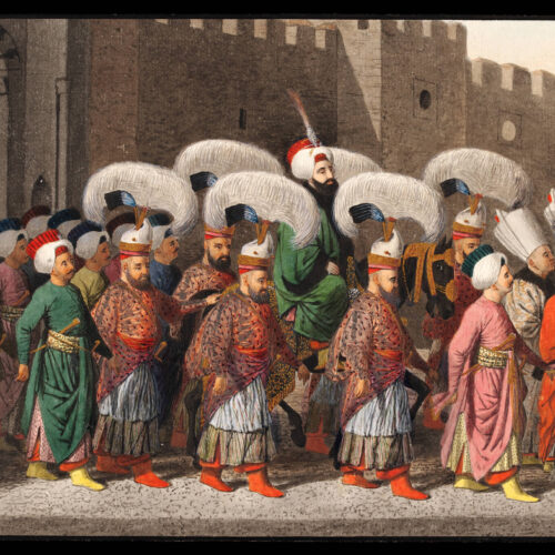 The Sultan Riding Out in Procession to Friday Prayers, anonymous Greek artist, Istanbul, about 1809, Victoria and Albert Museum, London via Quintessence