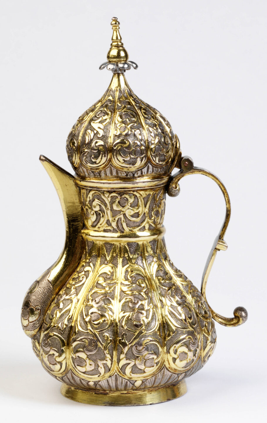Coffee pot, maker unknown, 1800–50, Turkey (probably Istanbul), copper, silver gilt and chased with floral ornament. Museum no. 369-1897. © Victoria and Albert Museum, London. via Quintessence