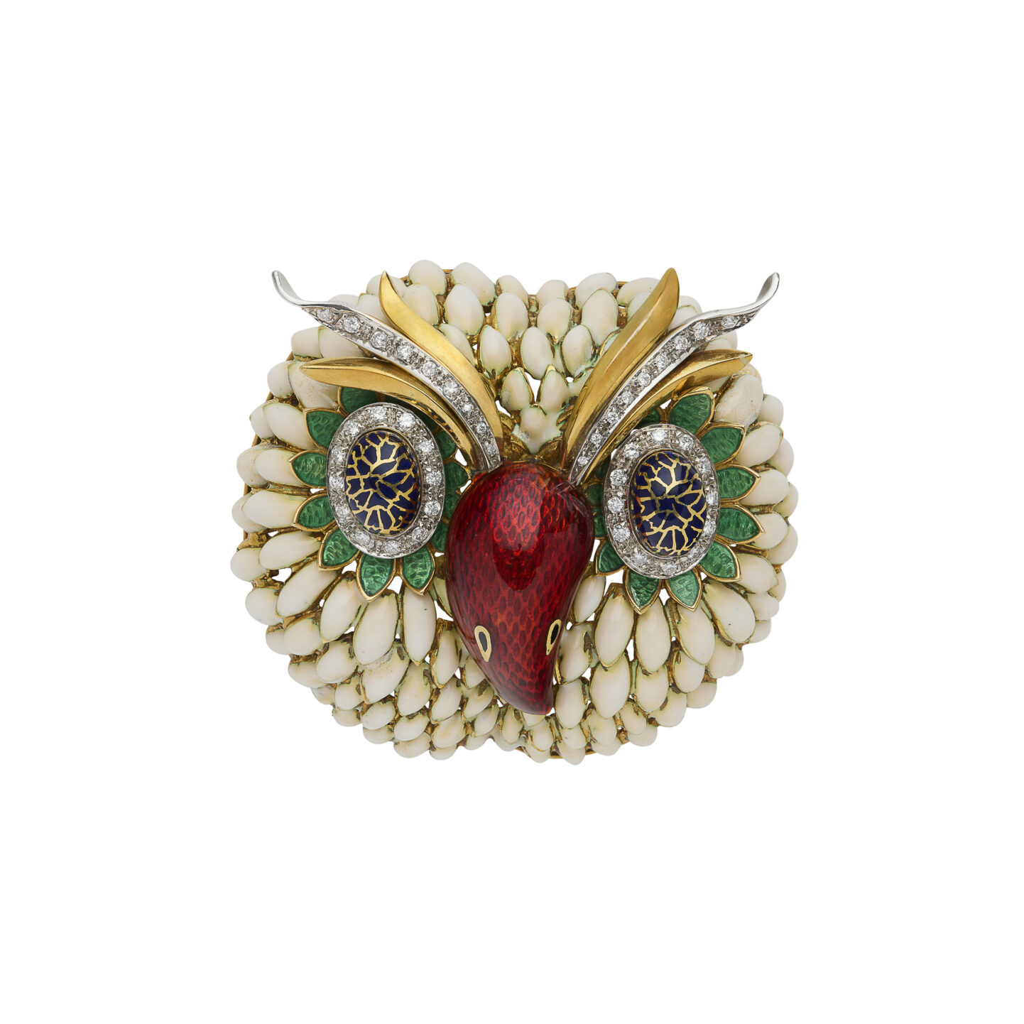 Owl brooch at Jeanne-Marie de Broglie auction at Christie's via Quintessence