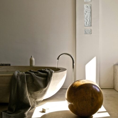 Lalique in a Soho loft bathroom