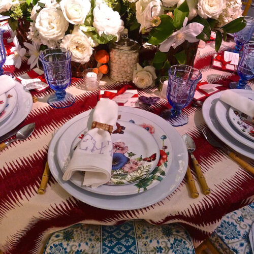 Catherine Tompkins table at the Red Cross Red & White ball 2014