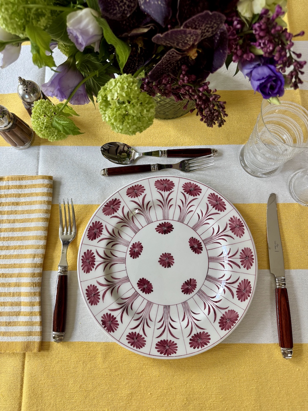 Lunch in Tangier Wide Striped Tablecloth Yellow - Image 4