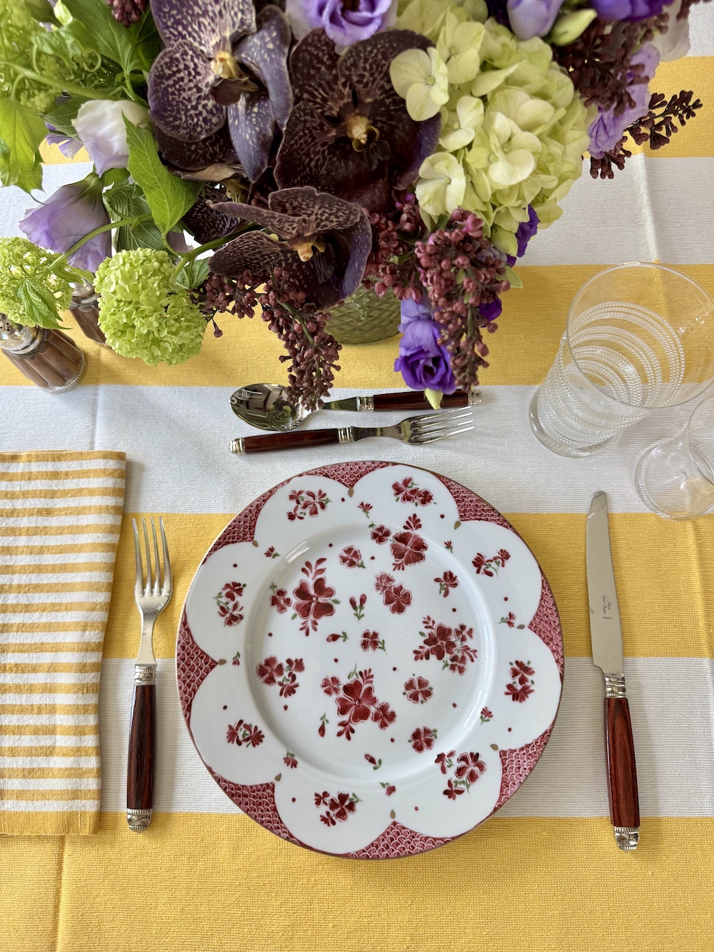Lunch in Tangier Wide Striped Tablecloth Yellow - Image 9