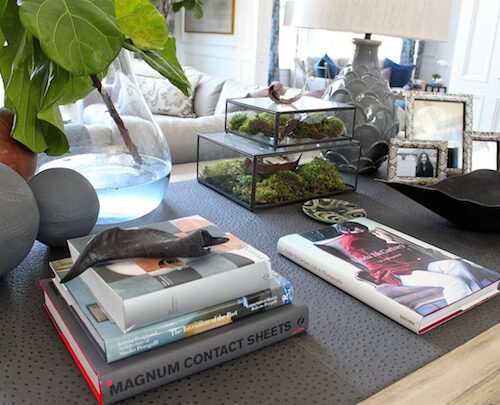Lillian August desk vignette at Hampton Designer Showhouse